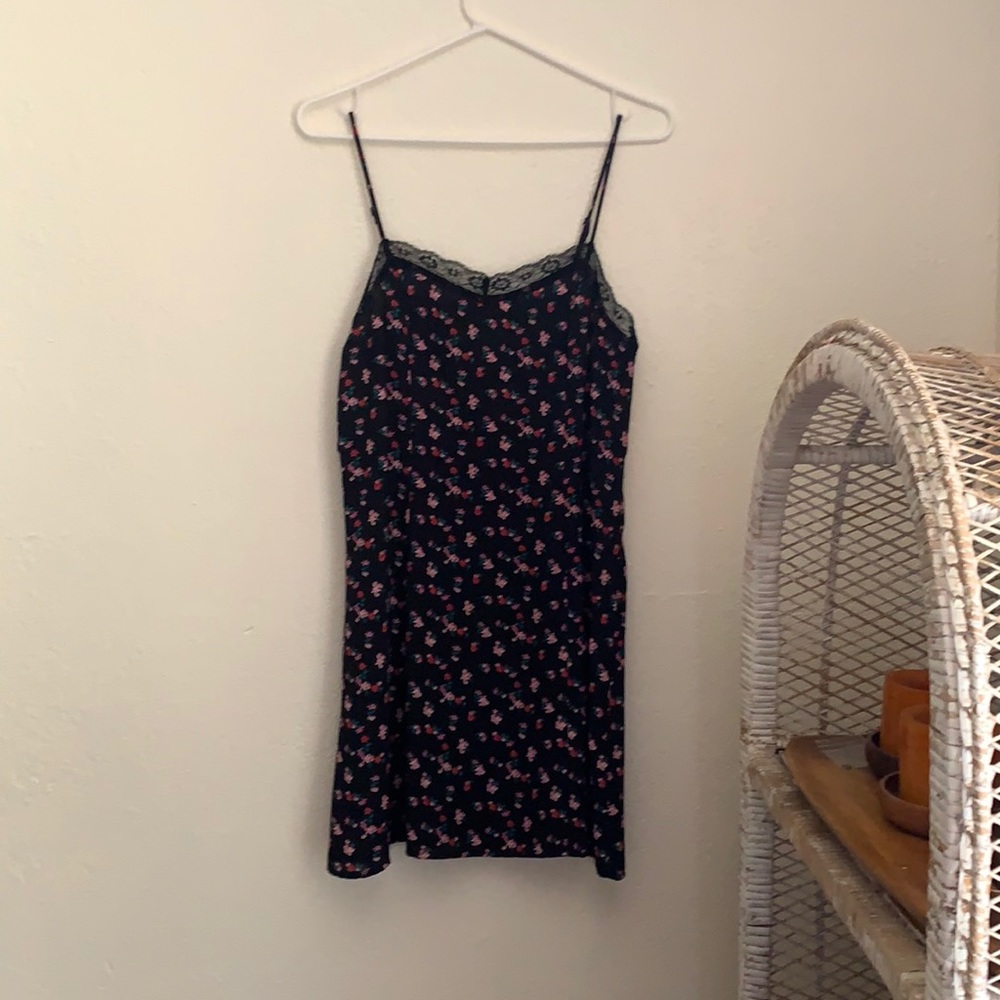 H&M black lace slip dress 6